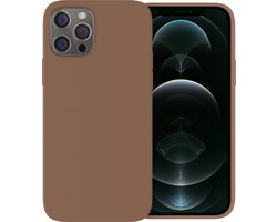 Ceezs telefoonhoesje geschikt voor Apple iPhone 12 Pro Max hoesje siliconen - backcover - optimale bescherming - Bruin