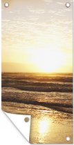 Schuttingposter Strand - Zon - Wolken - 100x200 cm - Tuindoek