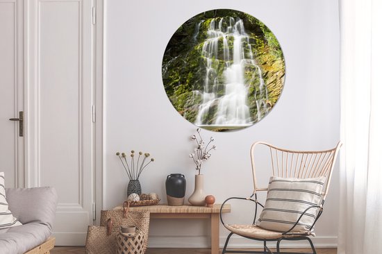 Cercle mural - Cercle mural - Cascade dans le Parc National Forillon au Canada - Aluminium - ⌀ 120 cm - Intérieur et Extérieur XXL