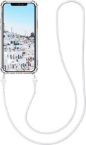 kwmobile hoesje voor Apple iPhone 12 Pro Max - Beschermhoes voor smartphone in wit - Hoes met koord