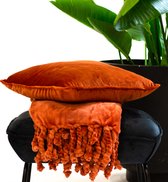 Dutch Decor FLORIJN - Plaid van fleece 150x200 cm Potters Clay - oranje