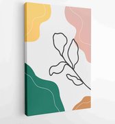 Canvas schilderij - Botanical abstract art backgrounds vector. Summer square banner 1 -    – 1929690719 - 80*60 Vertical