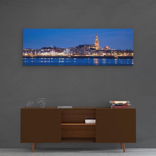 Artaza - Peinture sur toile - Skyline de Nimègue avec la rivière Waal - 120 x 40 - Groot - Photo sur toile - Impression sur toile