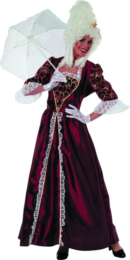 Wilbers & Wilbers - Middeleeuwen & Renaissance Kostuum - Markiezin Merveilleux Taft - Vrouw - Rood - Maat 36 - Carnavalskleding - Verkleedkleding