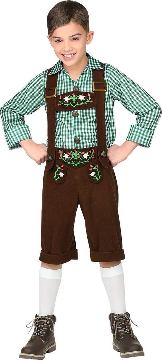 Verdraaiing nek Billy Goat Widmann - Boeren Tirol & Oktoberfest Kostuum - Bruine Lederhosen Met Shirt  Jong... | bol.com