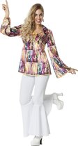 Wilbers - Jaren 80 & 90 Kostuum - Disco Shirt Blokkendans Vrouw - multicolor - Maat 36 - Carnavalskleding - Verkleedkleding