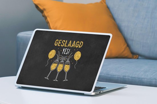 Sticker ordinateur portable - 15,6 pouces - Pass - Or - Fête