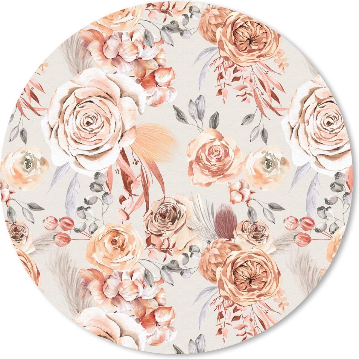 Muismat rond 30x30 cm - Mousepad Rozen - Goud - Chic - Ronde muismatten