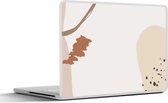 Laptop sticker - 17.3 inch - Zomer - Abstract - Wit - Zwart - 40x30cm - Laptopstickers - Laptop skin - Cover