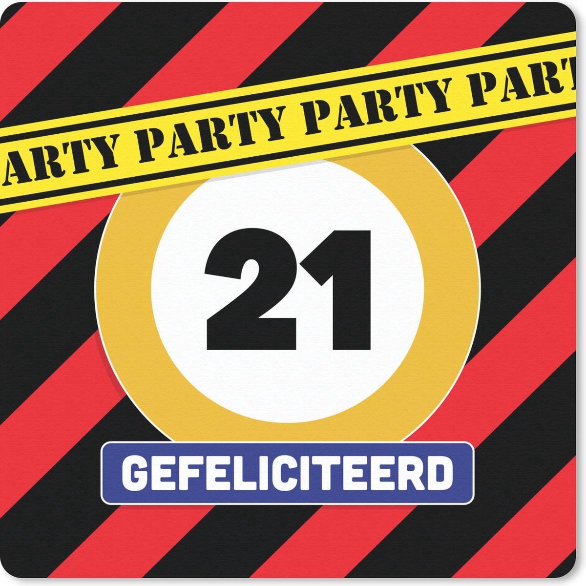 Muismat 30x30 cm - Mousepad Jubileum - Verjaardag - 21 Jaar - Muismatten