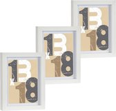 3x stuks houten fotolijst wit geschikt voor een foto van 13 x 18 cm of 15 x 20 cm