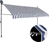 Everest Luifel handmatig uittrekbaar met LED 400 cm blauw en wit