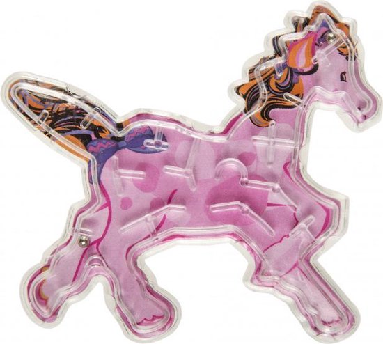 Afbeelding van het spel geduldspel doolhof paard junior 6 x 7 cm roze