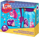 lunchset Love Pirates aluminium blauw 2-delig