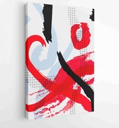 Canvas schilderij - Earth tones organic shape Art design for poster, print, cover, wallpaper, Minimal and natural wall art. 4 -    – 1843211851 - 115*75 Vertical