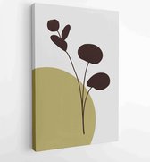 Canvas schilderij - Earth tone boho foliage line art drawing with abstract shape. Abstract Plant Art design for print, cover, wallpaper, Minimal and natural wall art. 4 -    – 1843