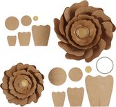 papieren bloemen blank 15 + 25 cm 2 stuks