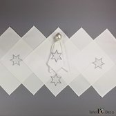 Kerst servetten, 36x36, set van 6, wit met zilveren ster
