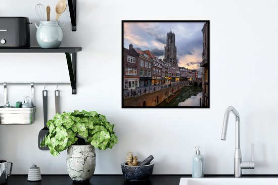 Affiche avec cadre Water - Utrecht - Air - 40x40 cm