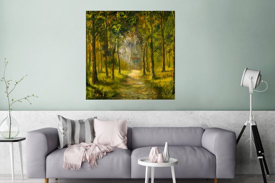 Affiche un chemin à travers la forêt - 75x75 cm