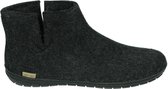 Glerups Warme Vilten Pantoffel Boot Zwart Rubber Zool