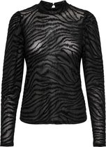 Only T-shirt Onllinna L/s Puff Top Box Jrs 15246090 Black/zebra Dames Maat - XL