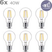 Philips energiezuinige LED Lamp Transparant - 40 W - E27 - warmwit licht - 6 stuks - Bespaar op energiekosten