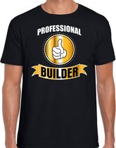 Professional builder / professionele bouwvakker - t-shirt zwart heren - Cadeau verjaardag shirt - kado voor bouwvakkers XL