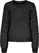 Vero Moda Trui Vmwinnie Structure Ls O-neck Blouse 10250964 Black/ Gold Lurex Dames Maat - L