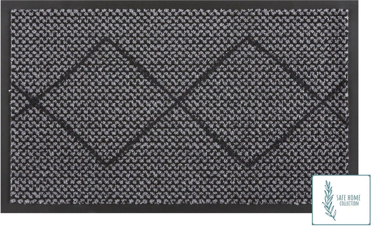 MD-Entree MD Entree - Deurmat - Schoonloopmat met antibacteriële werking - SAFE HOME COLLECTION - Jada - 45 x 75 cm Antraciet