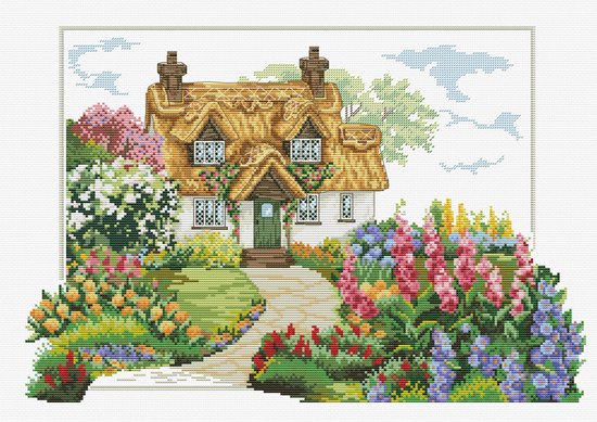 Foto: Borduurpakket foxgloves cottage voorbedrukt needleart world