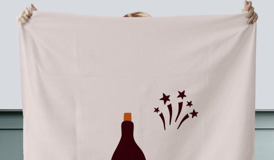 Nappe - Nappe - 130x200 cm - Bouteille de Vin - Verres - Citation - Intérieur et Extérieur