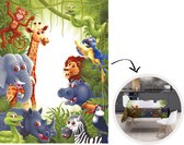 Tafelkleed - Tafellaken - 150x200 cm - tekening - Tropisch - Jungle - Binnen en Buiten