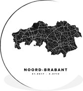 WallCircle - Wandcirkel - Muurcirkel - Noord-Brabant - Kaart - Nederland - Aluminium - Dibond - ⌀ 60 cm - Binnen en Buiten
