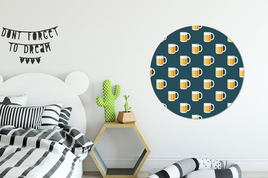 WallCircle - Wall Circle - Wall Circle Indoor - Bières - Verres - Violet - 90x90 cm - Décoration murale - Peintures Ronds