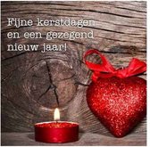 Kerstkaarten - Met envelop - Waxinelicht en hart5x15cm - Fijne kerstdagen en een gezegend nieuwjaar - Christelijk - Bijbel - Geloof - Majestically2 stuks