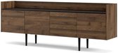 Dressoir 3 deuren 2 laden - Mat notenhouten decor - L 195.5 x D 40.5 x H 73.2 cm - EENHEID