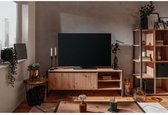 DENVER TV-meubel met 2 deuren - Ambachtelijk eiken en antraciet decor - L 160 x D 40 x H 55 cm