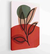 Botanische abstracte kunst achtergronden vector. Zomers vierkant spandoek 3 - Moderne schilderijen – Verticaal – 1931385656 - 80*60 Vertical