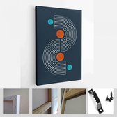 Een trendy set van abstracte zwarte handgeschilderde illustraties voor briefkaart, social media banner, brochure cover ontwerp of wanddecoratie achtergrond - moderne kunst canvas -