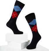 McGregor Sokken Heren | Maat 41-46 | Intarsia Sok Blauw/Rood | Donkerblauw Grappige sokken/Funny socks| Zeilen