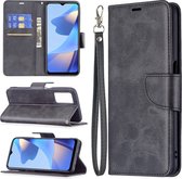 Oppo A16 / A16s / A54s Hoesje - MobyDefend Wallet Book Case Met Koord - Zwart - GSM Hoesje - Telefoonhoesje Geschikt Voor: Oppo A16 / Oppo A16s / Oppo A54s