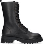 Wysh Amanda Veterboots - Laarzen Met Veters - Meisjes - Zwart - Maat 41