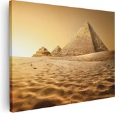 Artaza Canvas Schilderij Egyptische Piramides - Egypte - 80x60 - Foto Op Canvas - Canvas Print