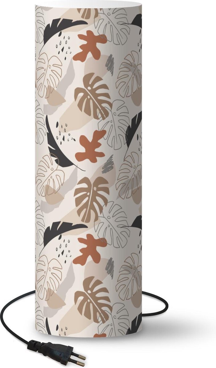 Lamp - Nachtlampje - Tafellamp slaapkamer - Zomer - Bladeren - Abstract - 70 cm hoog - Ø22.3 cm - Inclusief LED lamp