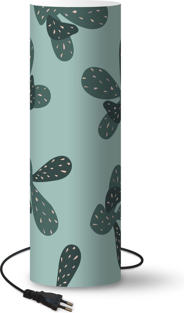 Lamp - Nachtlampje - Tafellamp slaapkamer - Zomer - Planten - Pastel - 70 cm hoog - Ø22.3 cm - Inclusief LED lamp