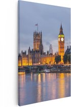 Artaza Canvas Schilderij London Big Ben en Westminster Brug - 40x60 - Poster Foto op Canvas - Canvas Print