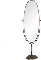 Staande Spiegel 48*33*150 cm Goudkleurig Ijzer, Glas Ovaal Tafel Spiegel