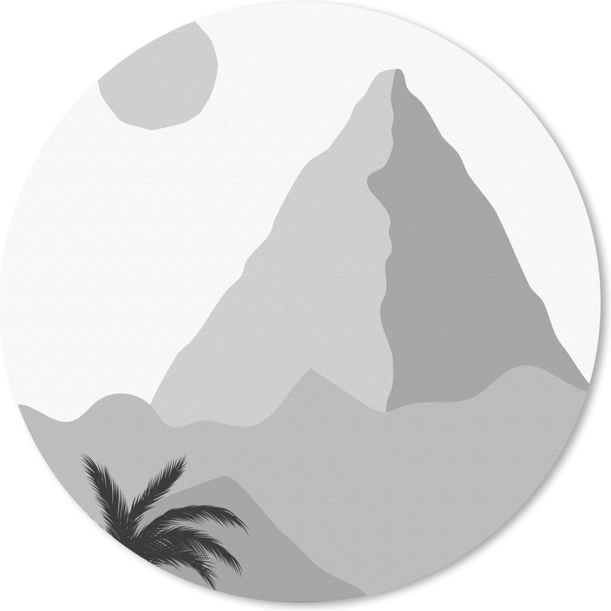 Muismat rond 30x30 cm - Mousepad Illustratie - Pyramide - Zwart - Wit - Ronde muismatten