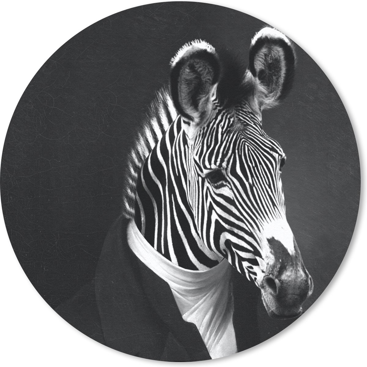 Muismat rond 30x30 cm - Mousepad Schilderij - Zebra - Zwart - Wit - Ronde muismatten